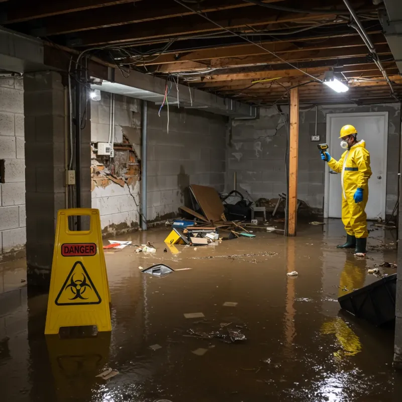 Flooded Basement Electrical Hazard in Mount Vernon, AL Property